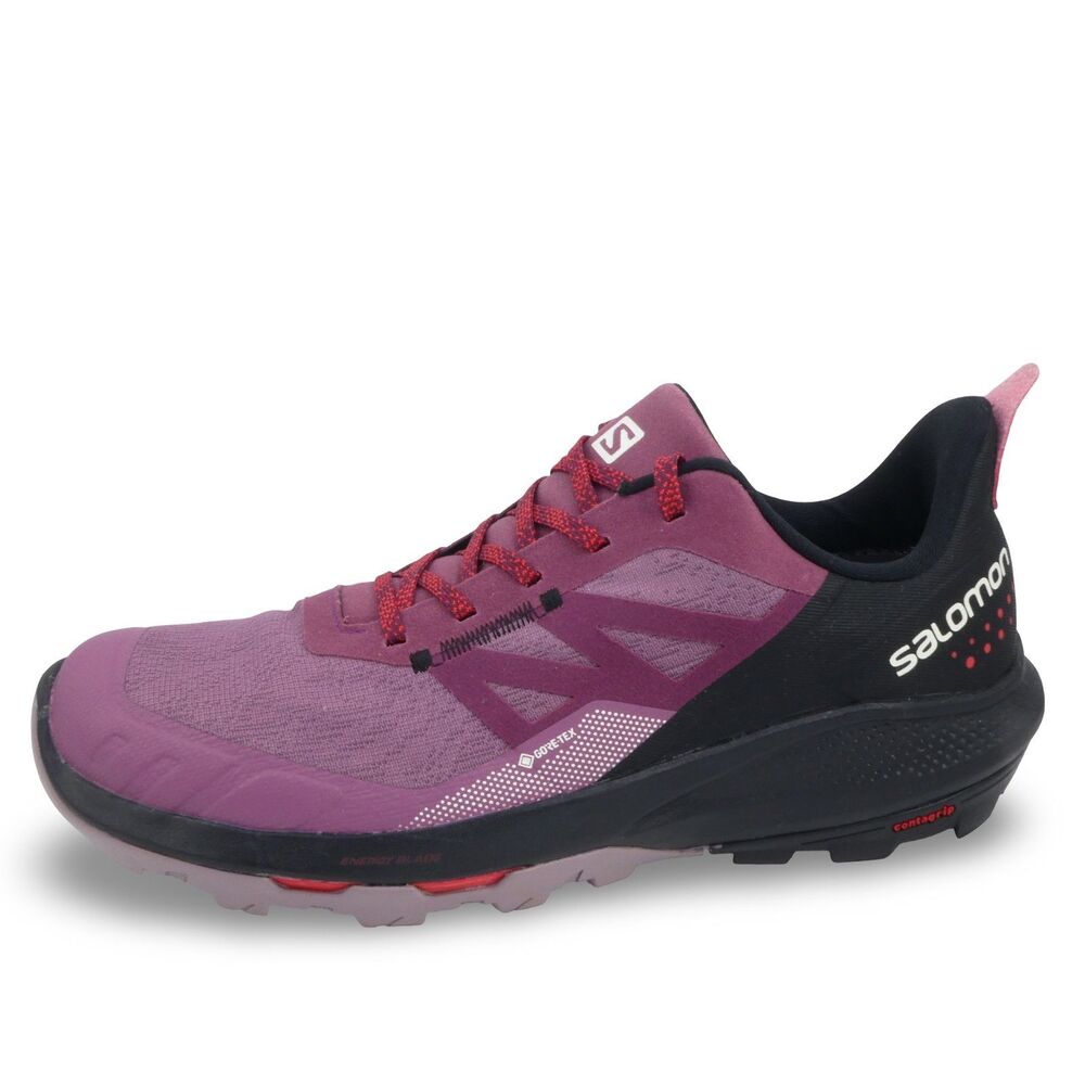 Salomon Women's Size 11 OUTPULSE Gore-Tex Hiking Shoes Tulipwood/Black/Poppy Red